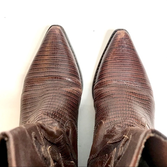 NINE WEST Vintage Cowboy Leather Boots 7.5 - Picture 4 of 13